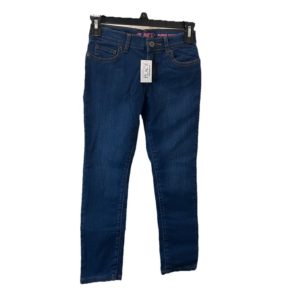 The Childrens Place Jeans Girls Size 6X/7 Super Skinny Dark Wash NWT